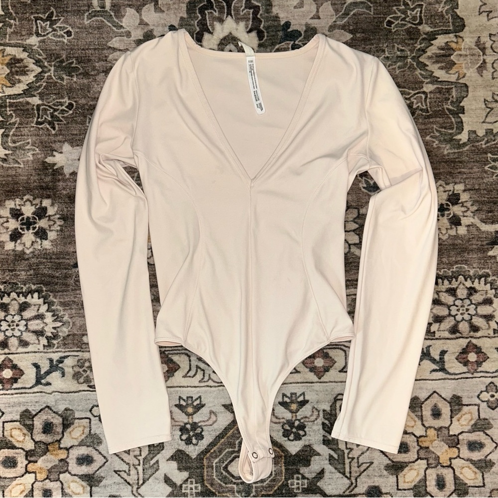 Free People Soft Cream V-Neck Bodysuit - Picture 2 of 4